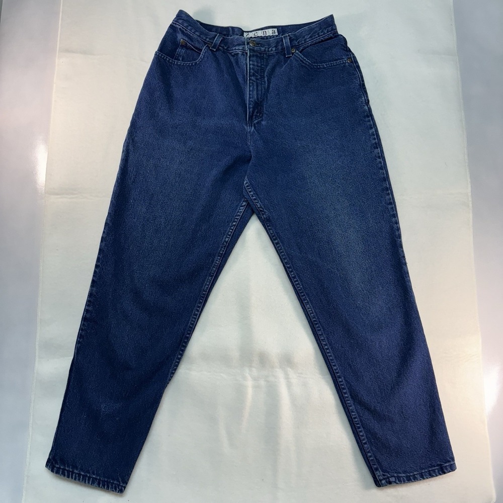 VTG Zena Jeans Womans 12‎ Average Made in USA High Waisted Mom Jeans Tapered Leg